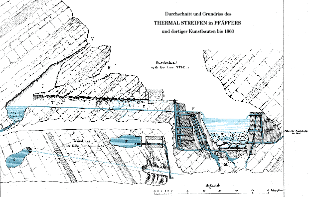 Therme Pfaefers, constructions until 1860